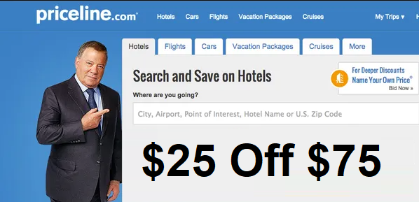 priceline coupon $25 off $75