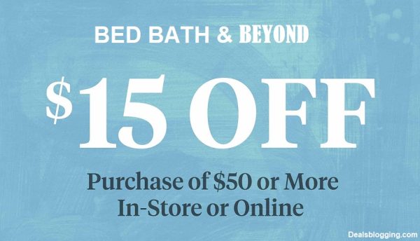 Bed Bath and Beyond coupon $15 off $50