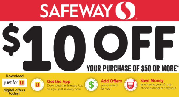 $10 off $50 Safeway coupon
